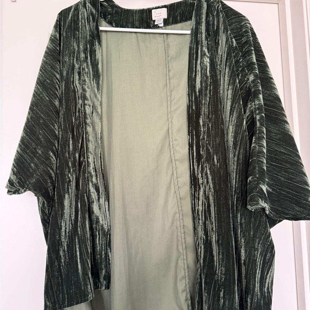 a new day Dark Green Velvet Women's Cardigan